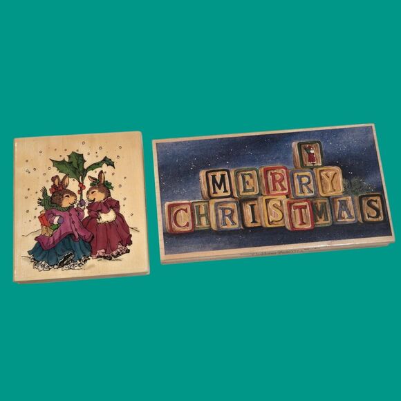 Susan Wheeler Holly Pond Hill Snow Bunnies & Jamie Carter Christmas Rubber Stamp - Picture 2 of 16